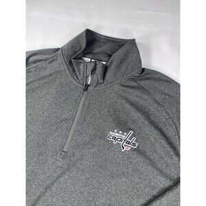 Washington Capitals NHL Gray 1/4 Zip Pullover Jacket Mens Large L